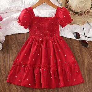 Polka Dot Short Sleeve Ruffled Dress Size 7/8